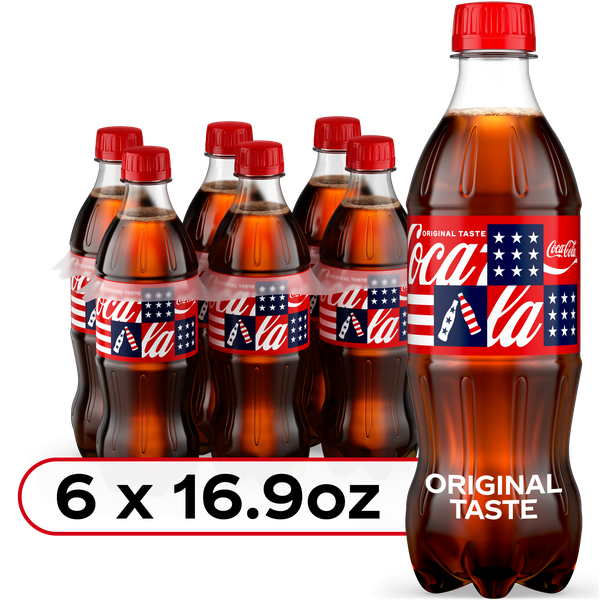 Coca-Cola Soda Soft Drink Bottles, 16.9 fl oz, 6 Pack | Hy-Vee