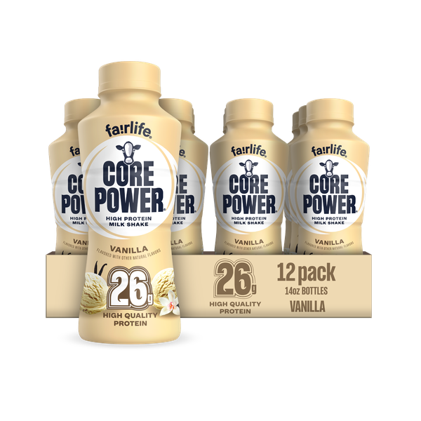 Core Power Protein Shake, Vanilla, 26g Bottle, 14oz, 12 Pack | Hy