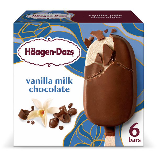 Haagen Dazs Vanilla Milk Chocolate Ice Cream Bars, 6 Count | Hy