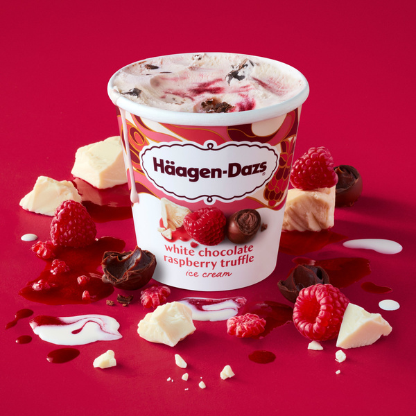 Haagen Dazs White Chocolate Raspberry Truffle Ice Cream, 14 Oz