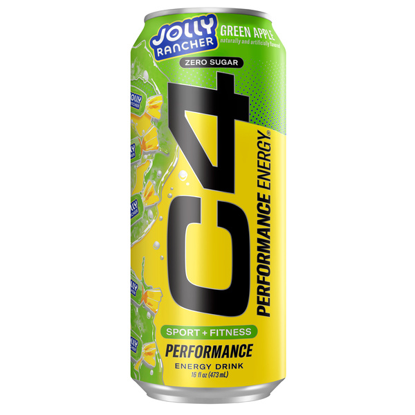 C4 Performance Jolly Rancher Green Apple Energy Drink, 16 fl oz