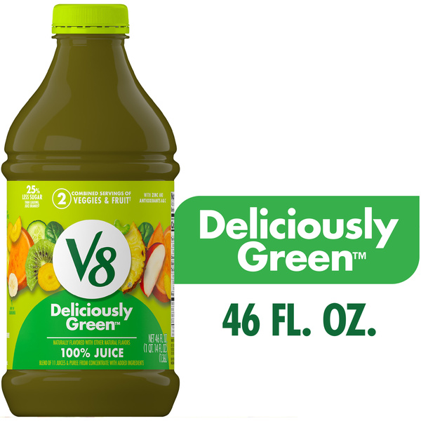 V8 Deliciously Green 100% Fruit and Vegetable Juice, 46 fl oz