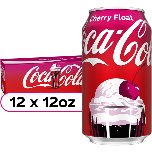 Coca-Cola Cherry Float Soda Soft Drink Fridge Pack Cans, 12 fl oz