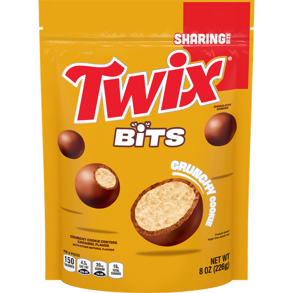 TWIX Bits Poppable Bite Sized Chocolatey Caramel Crunchy Cookie Candy ...