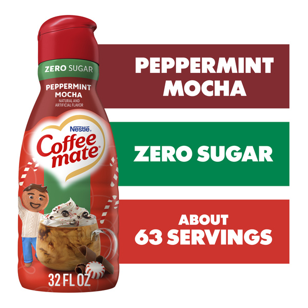 Coffee mate Peppermint Mocha Flavored Coffee Creamer, Zero Sugar