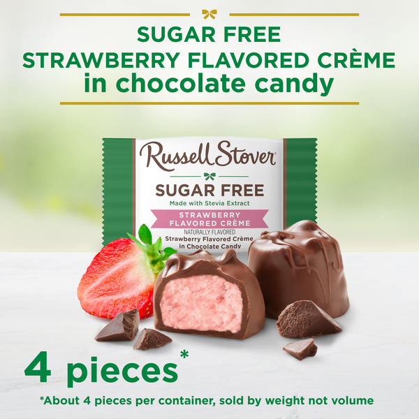 RUSSELL STOVER Sugar Free Strawberry Flavored Crème Candy, 2 oz