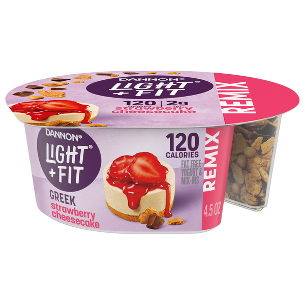 Light + Fit REMIX Strawberry Cheesecake Fat Free Greek Yogurt with