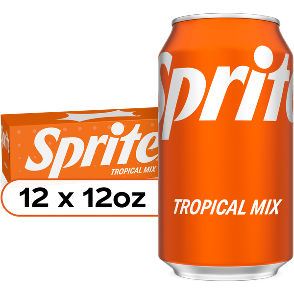Sprite Tropical Mix Caffeine Free Soda Soft Drink Fridge Pack Cans
