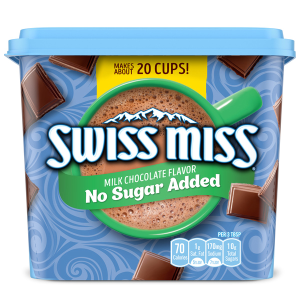 Swiss Miss Milk Chocolate Flavor No Sugar Added Hot Cocoa Mix, 13