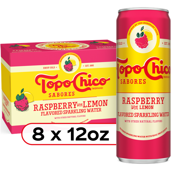 Topo Chico Sabores Raspberry with Lemon Flavored Sparkling Water