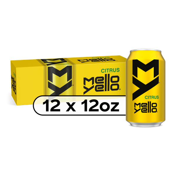 Mello Yello Citrus Soda Soft Drink Fridge Pack Cans, 12 fl oz, 12