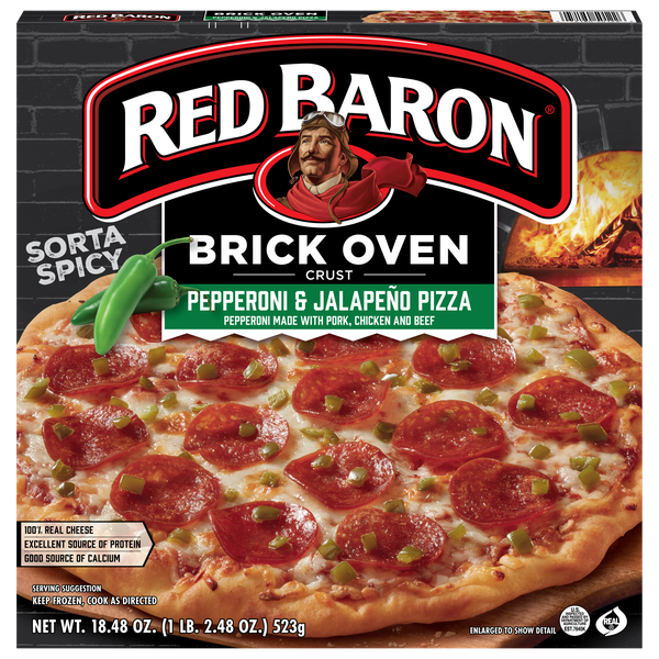 Red Baron Pepperoni & Jalapeño Brick Oven Crust Frozen Pizza | Hy