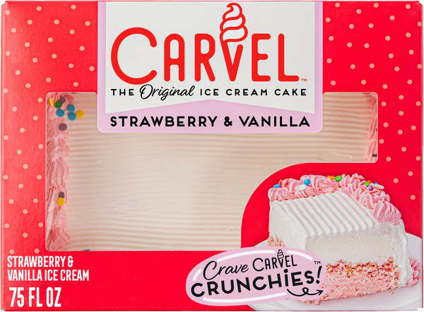 Carvel Family Size Ice Cream Cake, Strawberry and Vanilla
