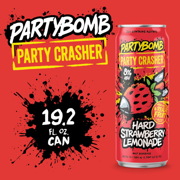 PARTYBOMB Party Crasher Hard Strawberry Lemonade 19.2oz can | Hy