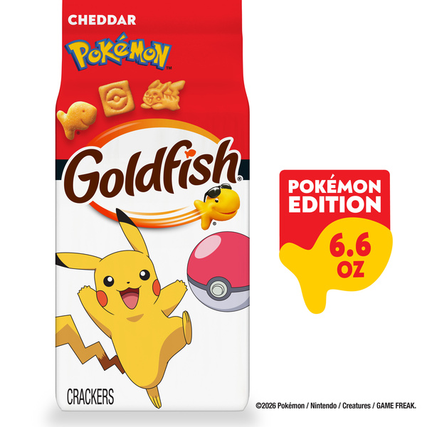 hy vee pokemon cards Goldfish Pokémon Cheddar Cheese Crackers, 6.6 Oz Bag