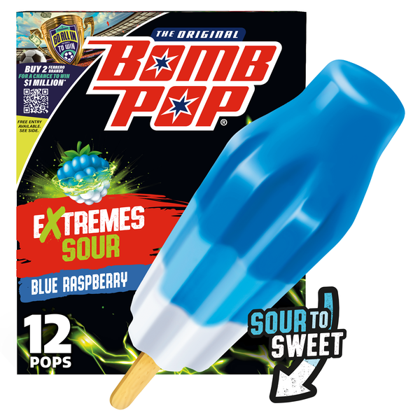 Bomb Pop Extremes Super Sour Blue Raspberry Ice Pops, 12 Pack | Hy-Vee Aisles Online Grocery Shopping Bomb Pop Extremes Super Sour Blue Raspberry Ice Pops, 12 Pack | Hy-Vee Aisles Online Grocery Shopping