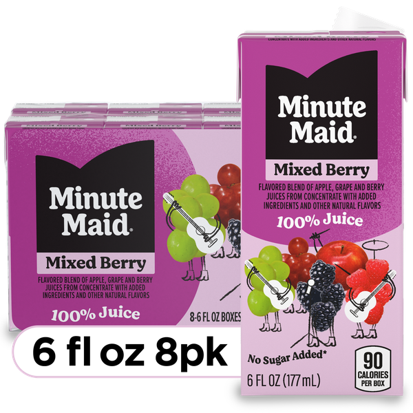Minute Maid Mixed Berry Juice Drink Cartons, 6 fl oz, 8 Pack | Hy