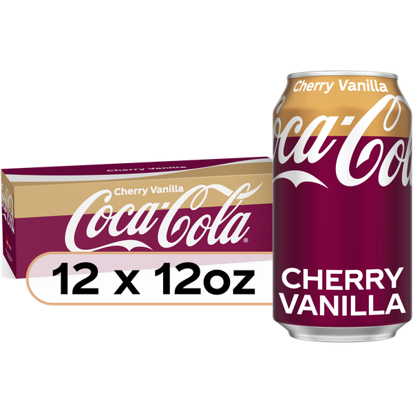 Coca-Cola Cherry Vanilla Soda Soft Drink Fridge Pack Cans, 12 fl