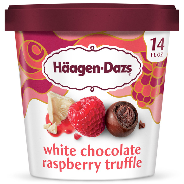 Haagen Dazs White Chocolate Raspberry Truffle Ice Cream, 14 Oz