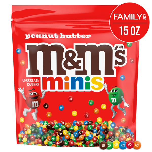 M&M'S Minis Peanut Butter Candy, Family Size, 15 Oz Bulk