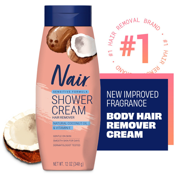 Nair Sensitive Formula Shower Cream, Quick and Easy Hair Removal Cream ...