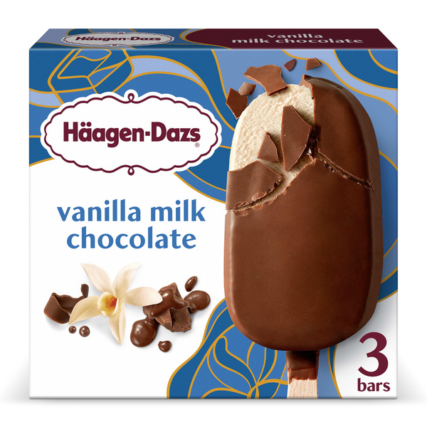 Haagen Dazs Vanilla Milk Chocolate Ice Cream Bars, 3 Count | Hy