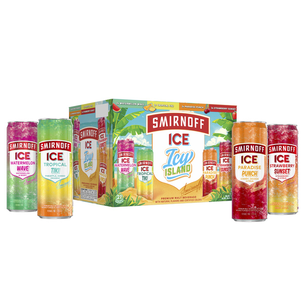 Smirnoff Icy Island Variety Pack, 12 fl oz, 12 Pack Cans, 4.5% ABV
