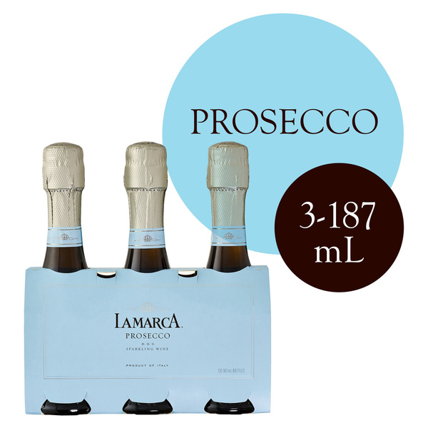 La Marca Prosecco Sparkling Wine 3 Single Serve 187ml Bottles | Hy