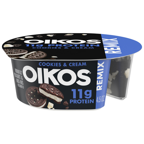 Oikos Vanilla Cookies and Creme High Protein Mixin Nonfat Greek
