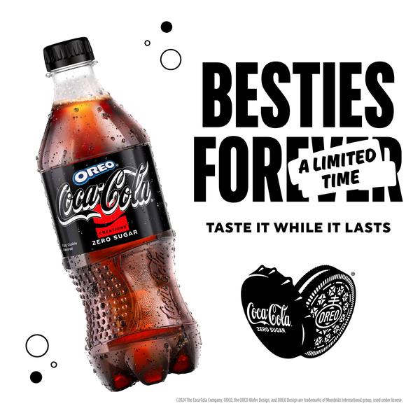 Coca-Cola Zero Sugar OREO Limited Edition Soda Soft Drink Bottle