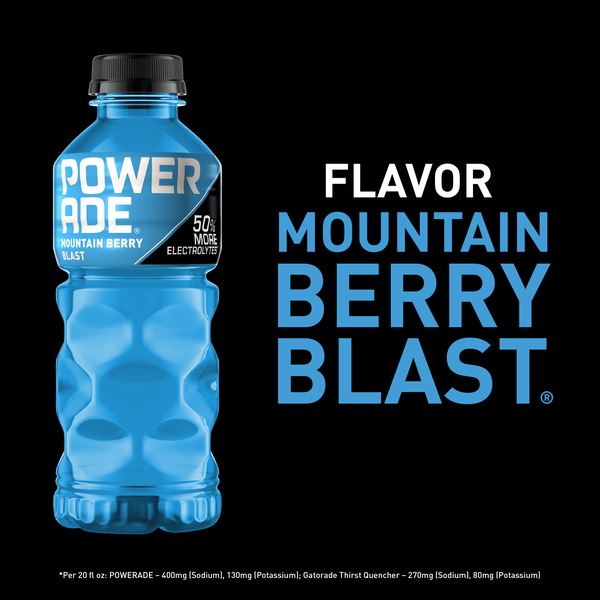 POWERADE Mountain Berry Blast Electrolyte Sports Drink Bottles, 20