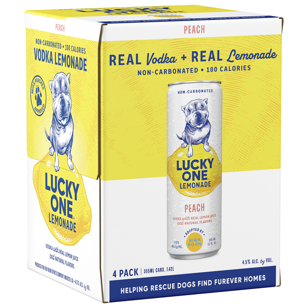 Lucky One Vodka Lemonade Peach 4 Pack 355ml Cans | Hy-Vee Aisles