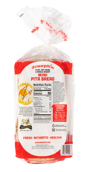 Joseph's Flax Oat Bran & Whole Wheat Pita Bread 8Ct | Hy-Vee