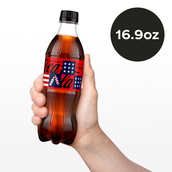 Coca-Cola Zero Sugar Soda Soft Drink Bottles, 16.9 fl oz, 6 Pack