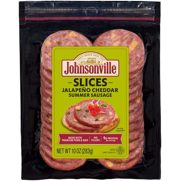 Johnsonville Jalapeno and Cheddar Pork Summer Sausage Slices 10oz