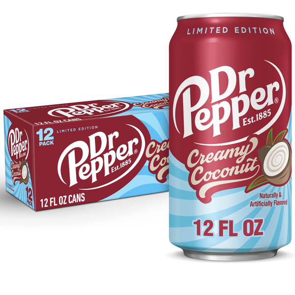 Dr Pepper Creamy Coconut Soda, 12 fl oz cans, 12 Pack | Hy-Vee