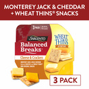 Sargento Balanced Breaks Cheese & Crackers,  Monterey Jack & Mild Cheddar Natural Cheese and WHEAT THINS Mini Original Snacks Snack Kit, 3-Pack