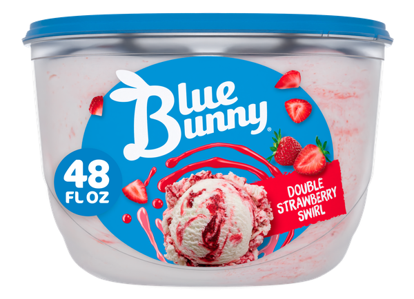 Blue Bunny Premium Double Strawberry Swirl Frozen Dessert, 48 fl