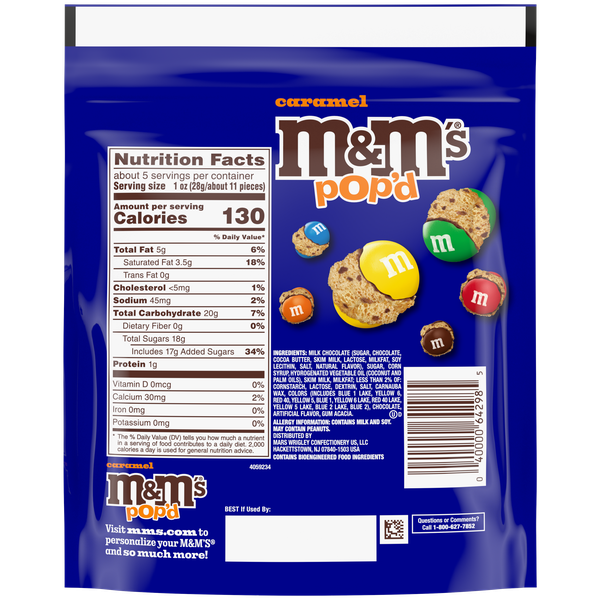 M&M'S Pop'd Caramel Chocolate Crunchy Freeze-Dried Candy 5.5 Oz