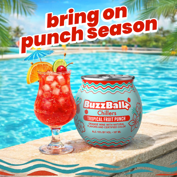 BuzzBallz Tropical Fruit Punch? Chiller, 187ml, 30 Proof (15% ABV