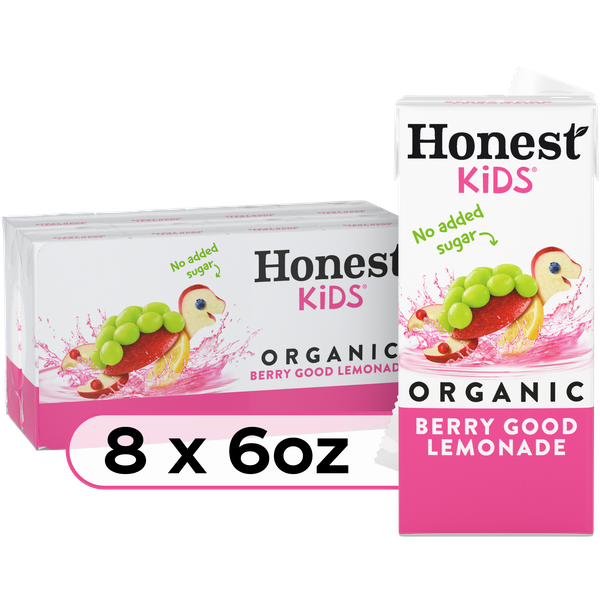 Honest Kids Berry Good Lemonade Organic Juice Drink Cartons, 6 fl