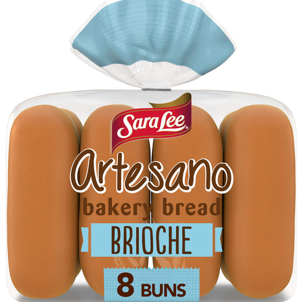 Sara Lee Artesano Brioche Hot Dog Buns, 8 count, 16 oz, Bag | Hy