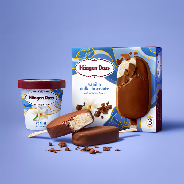 Haagen Dazs Vanilla Milk Chocolate Ice Cream Bars, 3 Count | Hy