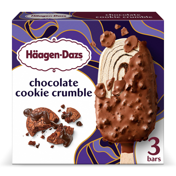 Haagen Dazs Chocolate Cookie Crumble Ice Cream Bars, 3 Count | Hy
