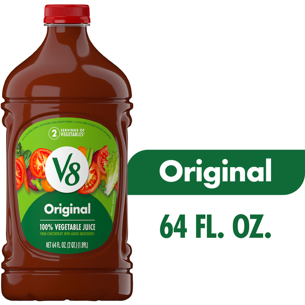 V8 Original 100% Vegetable Juice, 64 fl oz Bottle | Hy-Vee Aisles