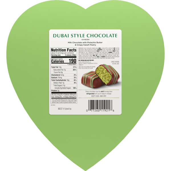 Russell Stover Dubai Style Milk Chocolate Candy Heart Gift Box