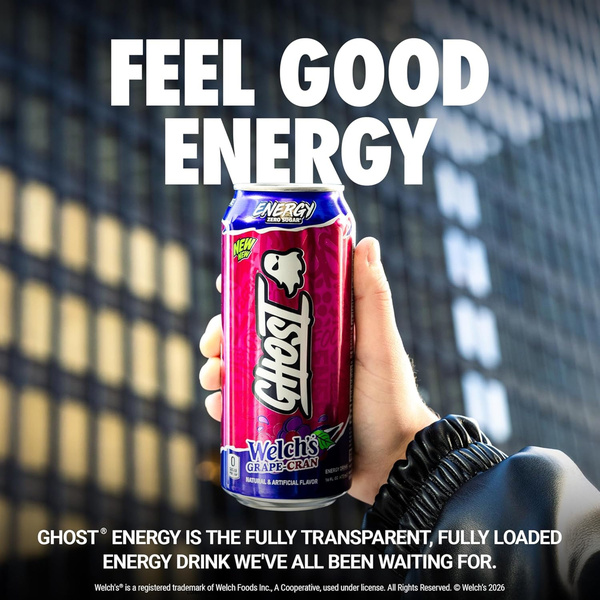 Ghost Zero Sugar Energy Drink, Welch's Grape-Cran, 16 fl oz can