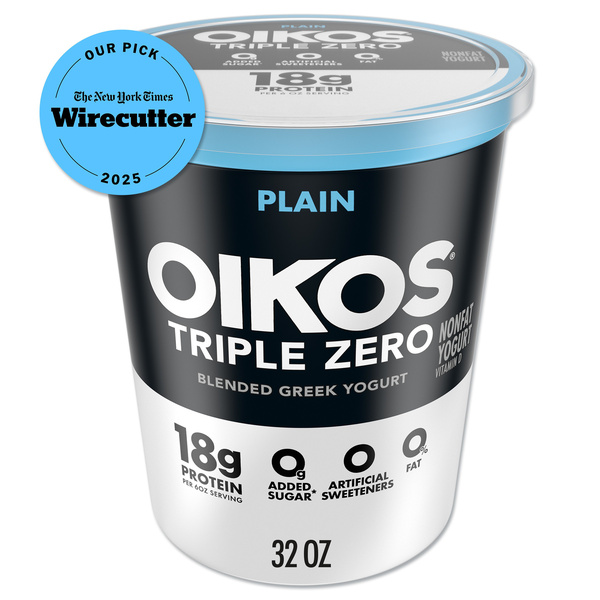 Oikos Triple Zero Plain High Protein Greek Nonfat Yogurt, 32 oz
