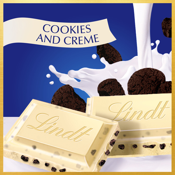 Lindt CLASSIC RECIPE Cookies and Creme White Chocolate Candy Bar