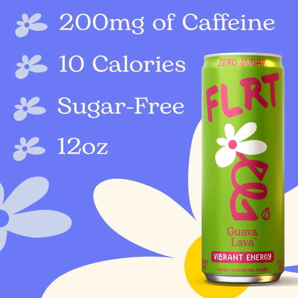 FLRT Energy, Guava Lava, Sugar Free Energy Drink, 12 Fl Oz | Hy